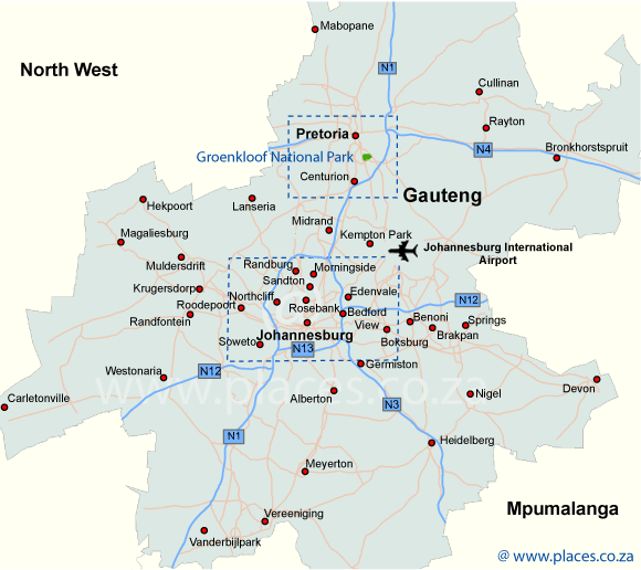 Johannesburg World City Map